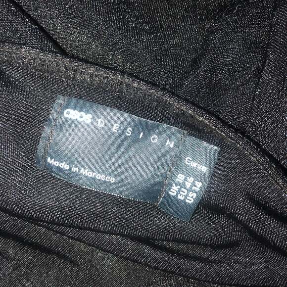 NWT ASOS DESIGN Curve long sleeve mini wrap sexy dress in black size 14 - Picture 11 of 12